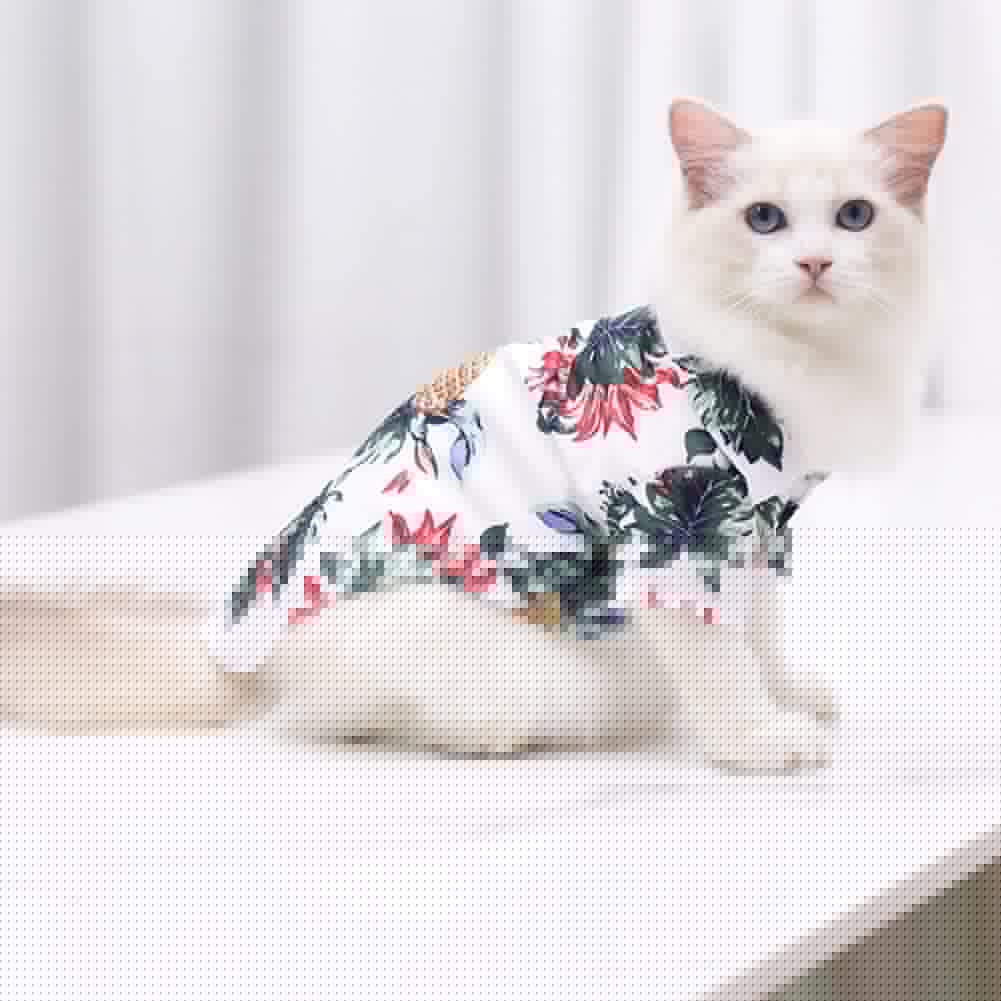 thumbnail image 3 of Hawaiian Beach Print Pet Dog Cat T-Shirts Cute for Small to Medium Dog Cats Cool Summer Vest Camp Shirt Clothes, 3 of 5