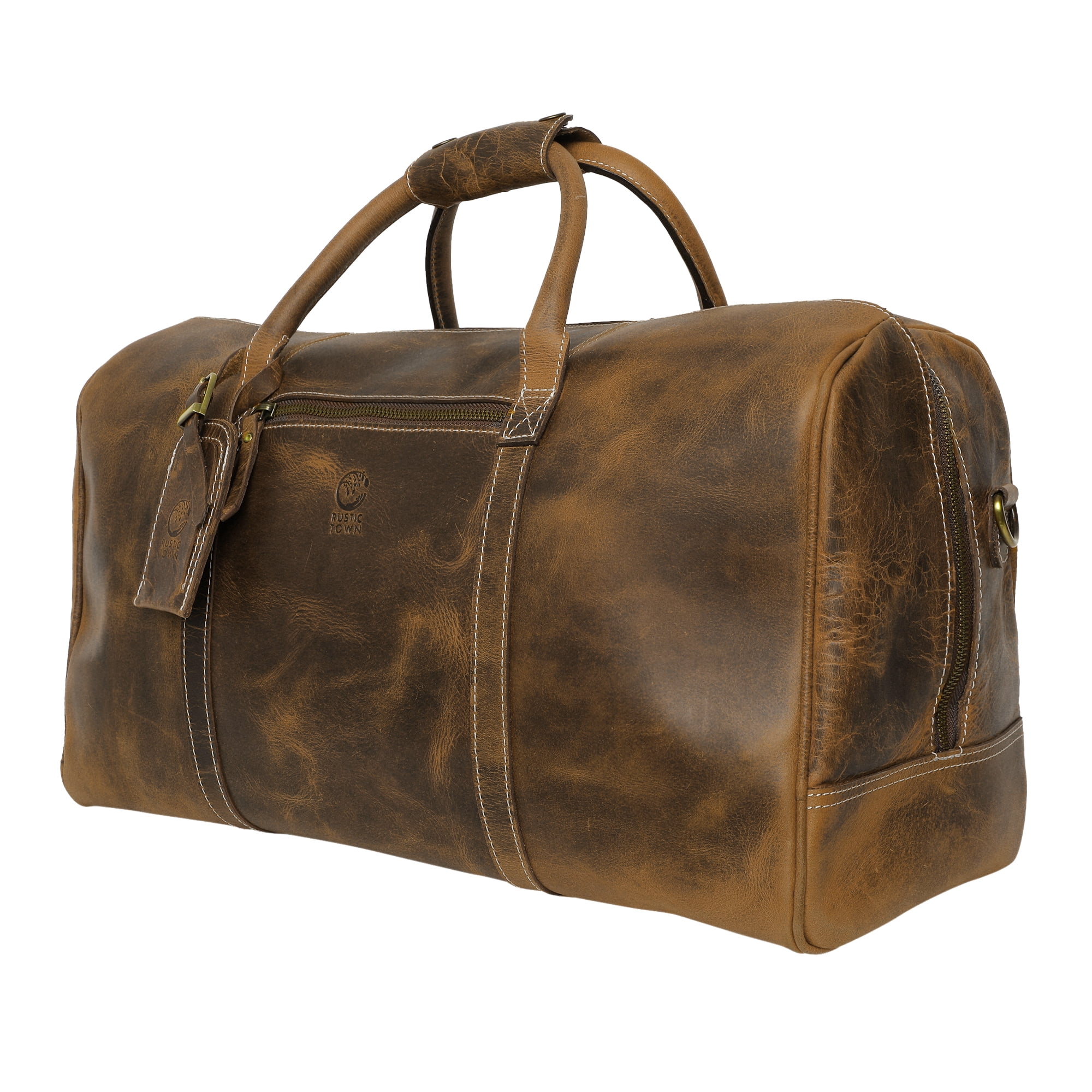 vintage style leather travel bag