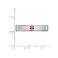 thumbnail image 2 of 14k White Gold Polished 24x5mm Centered Red Epoxy Enameled Medical ID Plate # 816 XM640W, 2 of 2