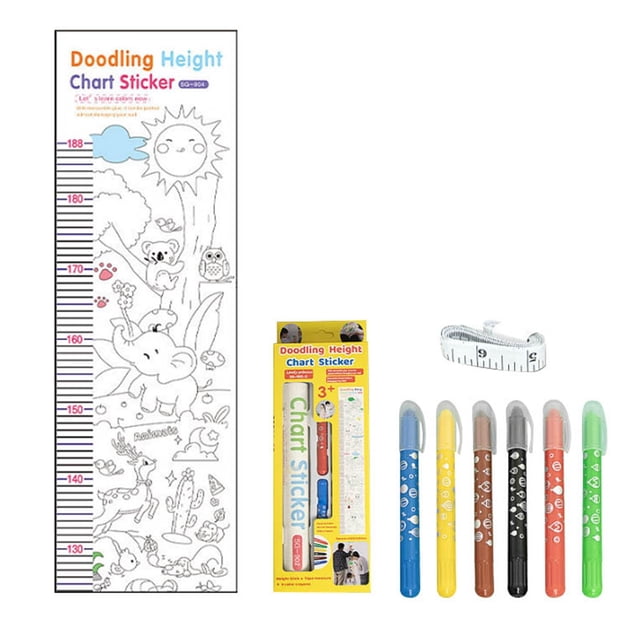 Children's Height Stickers Painting Stickers Measuring Height Ruler Diy Wall Stickers Parent Child Interactive Painting Set Arts And Crafts for Kids Ages 8-12 Girls Easter Crafts for Kids Ages 8-12