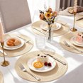 thumbnail image 7 of Xmushyra Round Placemats Set of 6, 15 Inch Braided Woven Table Mats, Washable Heat Resistant Non-Slip Place Mats, Off-White, 7 of 7