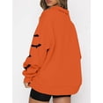 thumbnail image 4 of Black Cat on Pumpkin Sweatshirt Halloween Sweatshirts for Women Fall Pumpkin Face Tee Lightweight Pullover Tops, 4 of 9