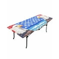 thumbnail image 6 of American Flag Rectangle Tablecloth, Waterproof Elastic Fitted Table Covers for 8 Foot Tables, 32x96inch Decorative Tablecloths for Picnic, Camping, Outdoor, Country Eagle Independence Day Blue Red, 6 of 6
