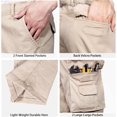 thumbnail image 6 of Men's Cargo Pants Cotton Straight Stretch Tactical Work Hiking Pants with Pockets Khakicolor, 6 of 10