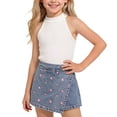 thumbnail image 2 of Amidoa Girls 2 Piece Outfits Summer Clothes Tank Top Floral Print Sleeveless Solid Color Cute T-Shirt and Casual Shorts Kids Clothing Sets White Size 7, 2 of 9