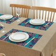 thumbnail image 3 of Paisley Placemats Set of 4, Flax Linen Table Mats Featuring Colorful Ethnic Floral and Decorative Boho Mandala Patterns, Heat Resistant and Wrinkle Free, 3 of 6