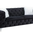 thumbnail image 4 of Benjara Sofa with Chesterfield Style and 2 Faux Fur Throw Pillow, Black, 4 of 5
