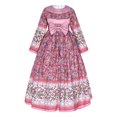 thumbnail image 1 of Jizyo Robe Maxi Abayas Musulmanes pour Filles une Pièce Manches Longues Robe de Prière Islamique Robe Kaftan Arabe Rose 120/5Y, 1 of 7