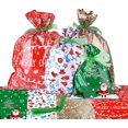 thumbnail image 1 of Christmas Gift Bags Gift Wrapping Assorted Gifts Styles Bags With Ribbon Ties For Christmas Wrapping Gifts, 1 of 4
