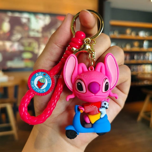 Anime Disney Llavero Dibujos animados Mickey Mouse Minnie Lilo & Stitch Cute Doll llavero adorno llavero coche colgante niños regalo Dengxun unisex
