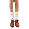 thumbnail image 4 of 2 pares de calentadores de piernas de ganchillo cortos cálidos de invierno para mujer, cubierta de calcetines de punto para botas, 4 of 5