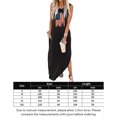 thumbnail image 2 of Vestido largo con bandera americana Ygjytge para Mujer informal básico estilo Retro Negro T L, 2 of 7