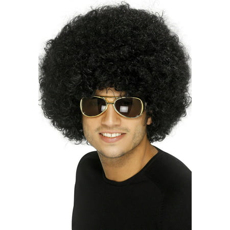 FUNKY AFRO WIG black 1970s big hair disco perm fro halloween costume (Best Wig Caps For Big Heads)