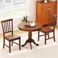 thumbnail image 4 of Gymax 3-Piece Dining Kitchen Table Dining Set Mid-Century Round WoodenTable & 2 Chairs, 4 of 9