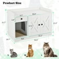 thumbnail image 6 of Cat Litter Box Enclosure, Litter Box Furniture Hidden with Cat Litter Mat, Indoor Cat House with Storage Drawer Side Table, Farmhouse Style Cat Box Cabinet for Living Room, White, 6 of 13