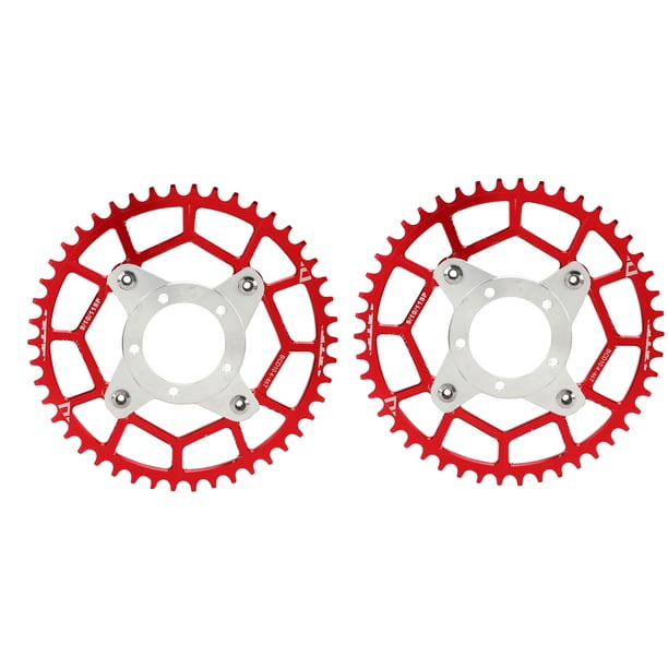 Adaptador de plato 104BCD de 2 piezas, placa dentada de aleación de aluminio, juego de base de conversión de motor de accionamiento medio 46T para Bafang Tongsheng Red