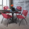 thumbnail image 2 of Regency 36-inch Square Laminate Table with Zeng Stacker Chairs Burgundy (TKB3636GY47BY), 2 of 8