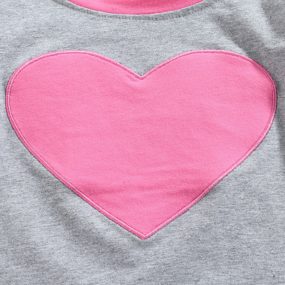Carolilly Ensemble Enfant Bébé Fille Hiver Pantalon + Sweat-Shirt à Manches Longues avec Coeur Léopard Imprimé Rose,6-12 Mois