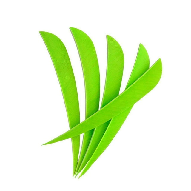 ziyahi 12 Pieces Archery Hunting Arrow Feather Fletching Right Wing Fletches 4 inch Fluorescence Green