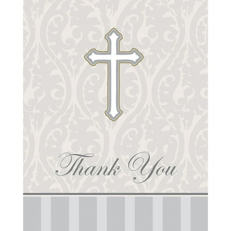 - Club Pack of 96 Gray Devotion Religious Themed Thank You Note Cards 5