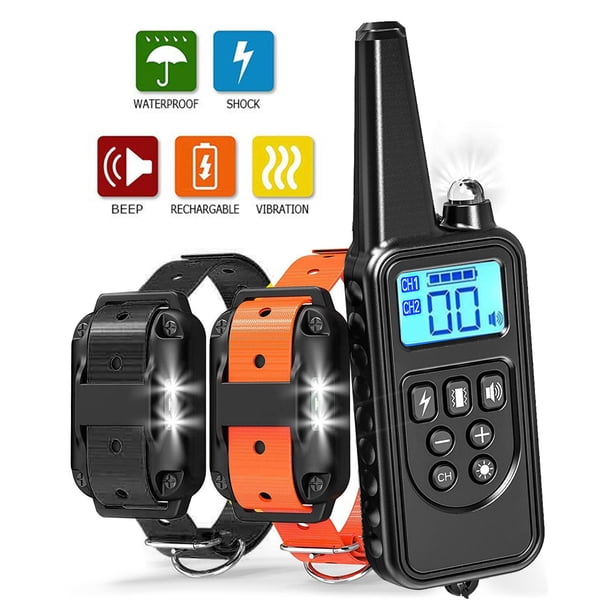 Collar de entrenamiento para perros Collar de choque para perros con control remoto 800 metros