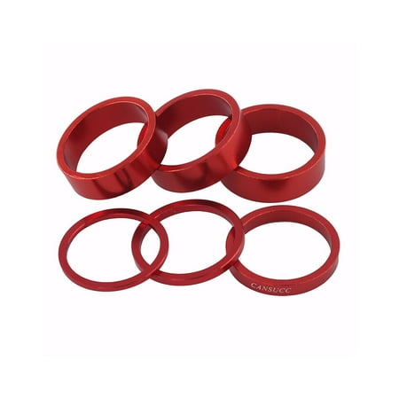 

Thinsont CANSUCC 6 Pieces Alloy Mountain Bicycles Headset Washer Professional Replacement Outdoor Front Fork Spacer Accessories Red