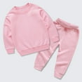 thumbnail image 5 of WUANDIXFA Toddler Baby Boy Girl Clothes Solid Tshirt Long Sleeve Top Pants 2PCS Summer Baby Outfit Set Sweatsuit (Pink, 12-18 Months), 5 of 6