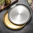 thumbnail image 4 of Hyasfey Stainless Steel Dinner Plates Round Thickened Salad Plates Home Kitchen BBQ Salad Serving Plate Tablewear, 4 of 7