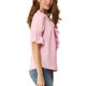 thumbnail image 4 of BLUSA SEMI TRANSPARENTE DE CHIFFON CON VOLANTES Y MANGAS DE PUÑO PARA MUJERES INSPIRADA EN CHIC, COLOR ROSA, 4 of 8