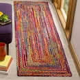thumbnail image 2 of Safavieh Cape Cod Collection CAP202A Handmade Boho Braided Jute & Cotton Runner, 2'3" x 6' , Red / Multi, 2 of 4