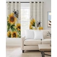 thumbnail image 2 of Sunflower Leaves Blackout Curtains for Bedroom Living Room Darkening Curtains 84 Inch Length 2 Panels Set Bee Spring Retro Farmhouse Window Curtain Insulated Window Treatment Grommet Drapes 52"x84", 2 of 9