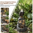 thumbnail image 3 of HOMEDIARY 39.1" H Outdoor Water Fountain, 4-Tier Cascading Waterfall Fountain with LED & Adjustable Pump, Garden Water Feature with Bald Eagle Statue, Natural Rock Finish for Patio, Backyard & Indoor, 3 of 7