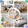 thumbnail image 4 of Green Boho Geometric and Plant Pattern Square Tablecloth,Waterproof Square Table Cover,Wipeable Spillproof Washable Table Cover for Home Kitchen Party Decor 42"X42"(107x107cm), 4 of 6