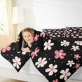 thumbnail image 4 of Homewish Kawaii Blossom Bedding Comforter Set,Cute Flower Floral Twin Comforter Sets,Pink White Black Bedding Set For Girl Teens,Super Cozy Room Decor Reversible,2-Piece, 4 of 8