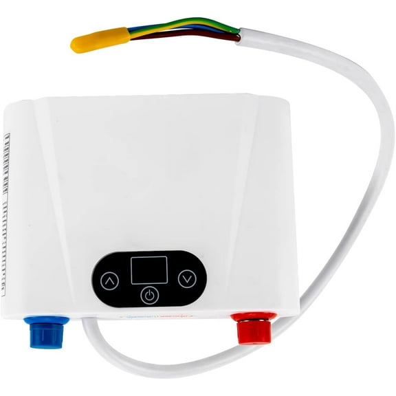Miumaeov 220V 5.5KW Mini Electric Tankless Water Heater Instant Hot Water Heater with Touch Control for Sink Wall Mounted