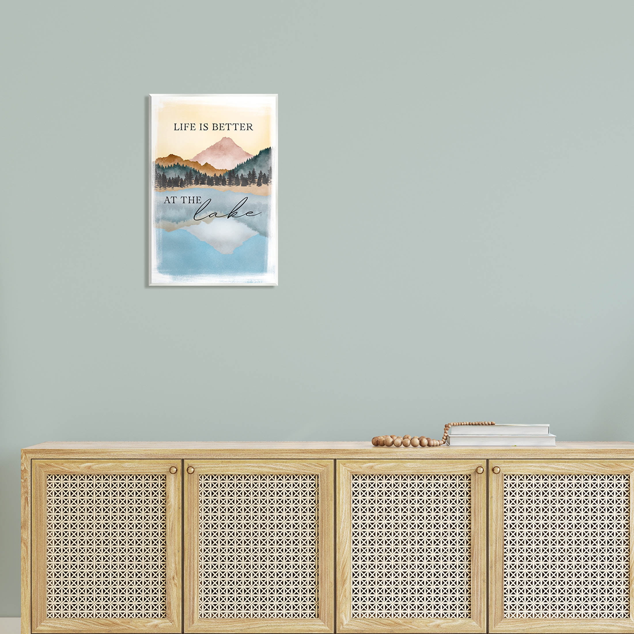 Stupell Industries Better At Lake Phrase Graphic Art Unframed Art Print Wall Art, Design by JJ Design House LLC