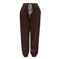thumbnail image 5 of MAIHAN-Womens Joggers with Pockets Casual Loose Striped Drawstring Elastic High Waist Pants Athletic Straight Leg Sweatpants Lounge Travel Joggers Fall Fashion Must Haves(Coffee,XL), 5 of 5