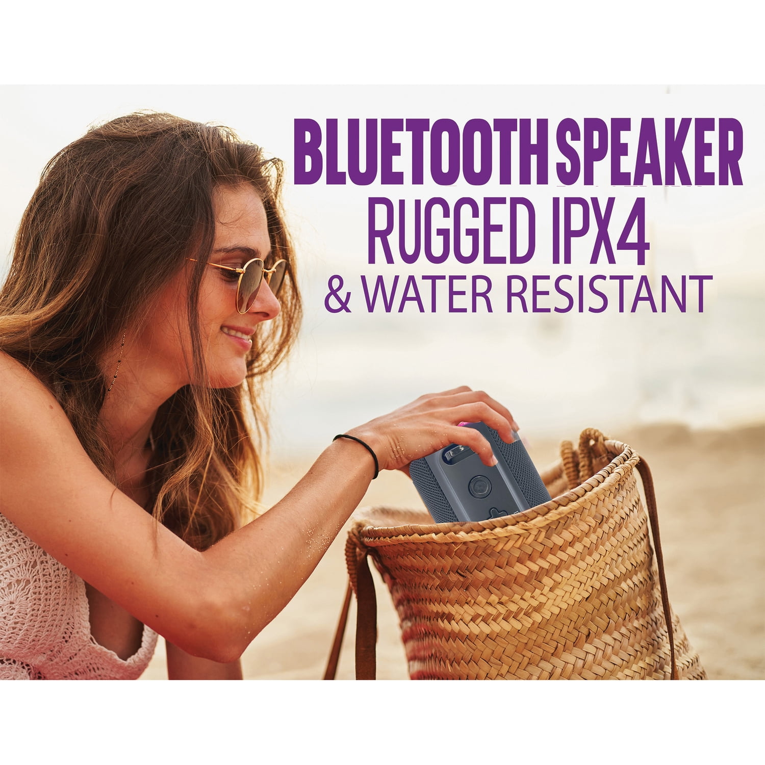 Proscan Elite Portable Light-up Waterproof Bluetooth Speaker with 360° Sound and FM Radio, Black