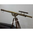 thumbnail image 2 of Nautical Brass Spyglass Marine Old Antique Telescope With Brown Tripod Stand, 2 of 4