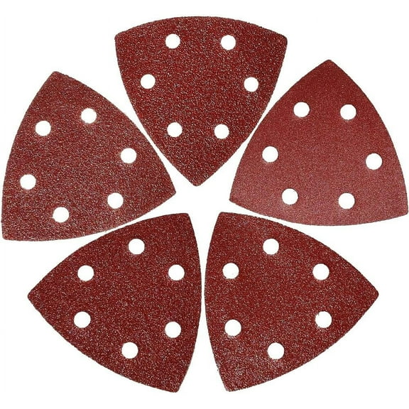 100PCS Triangle Sanding Pads for Oscillating Multi-Tool Hook Loop Sandpaper Disc