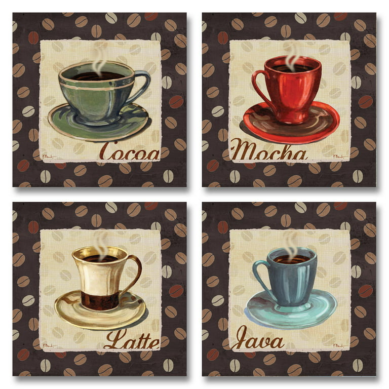 Pretty Blue Coffee Cups Poster