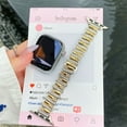 thumbnail image 7 of Diamond Metal Watch Strap Bracelet Compatible with Apple Watch 42/44/45/46/49mm,Two-color Design,With Adjustable Link Tool,Women Dressy Bling Jewelry Diamond Metal Link Strap,Gold+Silver, 7 of 7