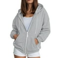thumbnail image 2 of UAYOTSE Womens Zip Up Hoodies Casual Long Sleeve Oversized Sweatshirts Y2K Fall Fashion Jackets with Pockets(G305-Grey,S), 2 of 9