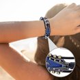 thumbnail image 7 of Music Guitar Bracelet for Men Women, Patriotic American Flag Color Leather Wristband with Enamel Stainless Steel Buckle, Adjustable Braided Leather Strap Rock Music Gift (1pc), 7 of 7