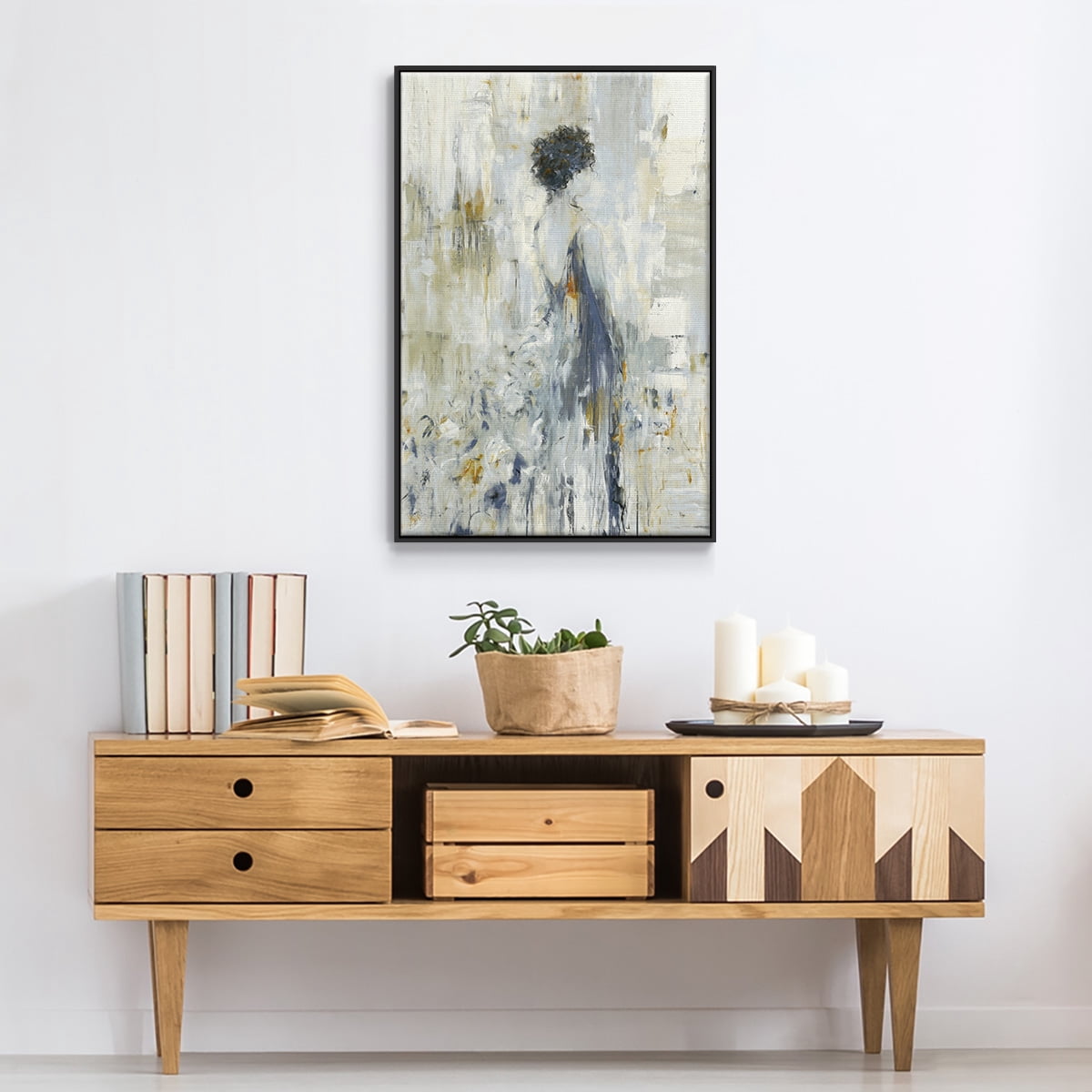Fond Reflections Framed Premium Gallery Wrapped Canvas - Ready to Hang - 17 x 25 - Black Floating Frame