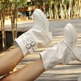 thumbnail image 5 of Willtoo Womens Retro Platform Mid-Calf Boots with Metal Buckles and Rivets Round Toe Slouchy Ruched Stacked Combat Boots, 5 of 6