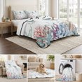 thumbnail image 6 of Queen Quilt Set 90''x96'', Coastal Jellyfish Lightweight Bedspread Coverlet Set with 2 Pillow Shams, Ocean Nautical Starfish Coral Seaweed Breathable All Season Quilt Bedding for Bedroom/Guest Room, 6 of 9