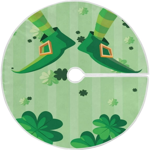 FMSHPON Cute Leprechuan Xmas Christmas Tree Skirt Stand Mat for Holiday Party Decoration Indoor Outdoor 36 inches