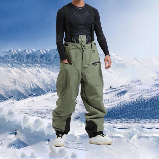 Pantalones largos de esquí para hombre y mujer, con acolchado grueso, cálidos, de una sola tabla y de doble tabla, resistentes al viento, de invierno, de poliéster.