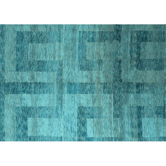 Ahgly Company Indoor Rectangle Abstract Light Blue Modern Area Rugs, 7' x 10'